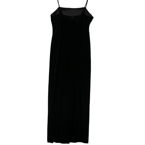 Alex Evenings Maxi Dress Womens Size 12 Black Velour Stretch Velvet Formal Sexy - Picture 5 of 6